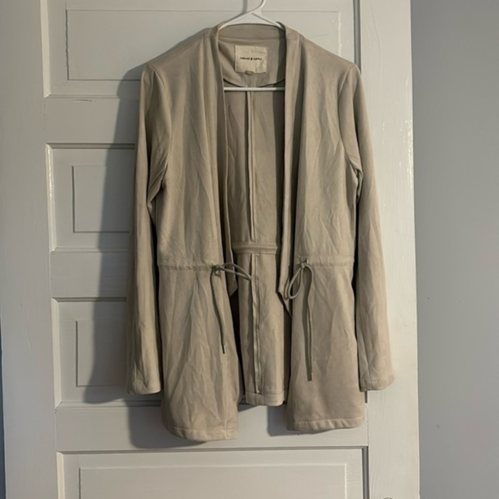 Thread and Supply Suede Open Front Jacket